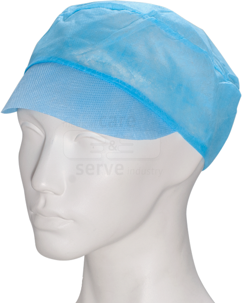 WIROS-care&serve-Hygiene, Einweg-Vlies-Schirmmütze, Einmalmütze, Gummizug im Nacken, blau, Pkg á 100 Stück, VE = 1000 Stück