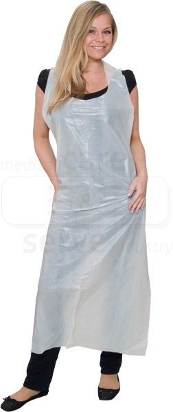 WIROS-care&serve-Hygiene, Einweg-PE-Schürzen, Einmalschürzen, 0,018 mm, glatt, weiß, Pkg á 50, VE = 1000 Stück