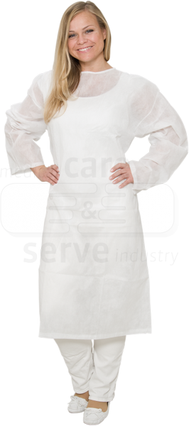WIROS-care&serve-Hygiene, Einweg-Vlies-Patienten-Hemd, Einmalhemd, Bänder im Nacken, 45 g/m², weiß, VE = 50 Stück