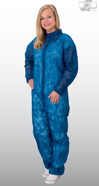 WIROS-care&serve-Hygiene, Einweg-Vlies Overall, Einmal-Schutz-Anzug, 32 g/m², 150 x 183 cm, dunkelblau, VE = 50 Stück