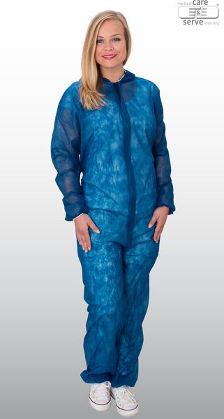WIROS-care&serve-Hygiene, Einweg-Vlies Overall, Einmal-Schutz-Anzug, Kapuze, 32 g/m², 150 x 183 cm, VE = 50 Stück