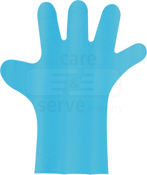 WIROS-care&serve-Hygiene, Hand-Schutz, Einweg-PE Untersuchungs-Einmal-Handschuhe, glatt, extra lang, extra stark, 0,03 mm, 37 cm, Pkg á 100 Stück, VE = 1 Pkg, grün