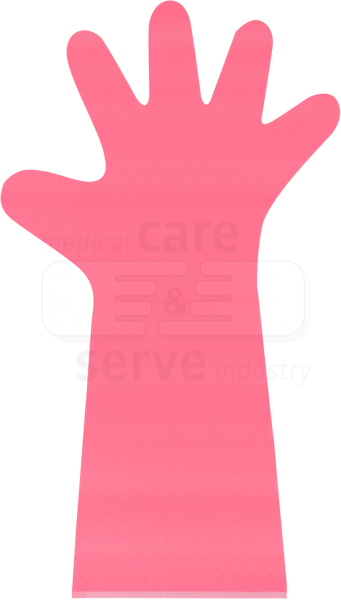 WIROS-care&serve-Hygiene, Einweg-PE-Einmal-Untersuchungs-Handschuhe, glatt, 0,03 mm, 50 cm, blau, Pkg á 100 Stück, VE = 20 Pkg.