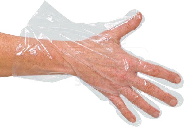WIROS-care&serve-Hygiene, Einweg-PE-Einmal-Veterinär-Untersuchungs-Handschuhe, glatt, 0,028 mm, 90 cm, orange, Pkg á 50 Stück, VE = 40 Pkg.