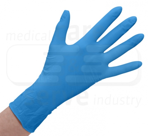 WIROS-care&serve-Hygiene, Einweg-Latex-Einmal-Handschuhe, gepudert, glatt, blau, Pkg á 100 Stück, VE = 10 Pkg.