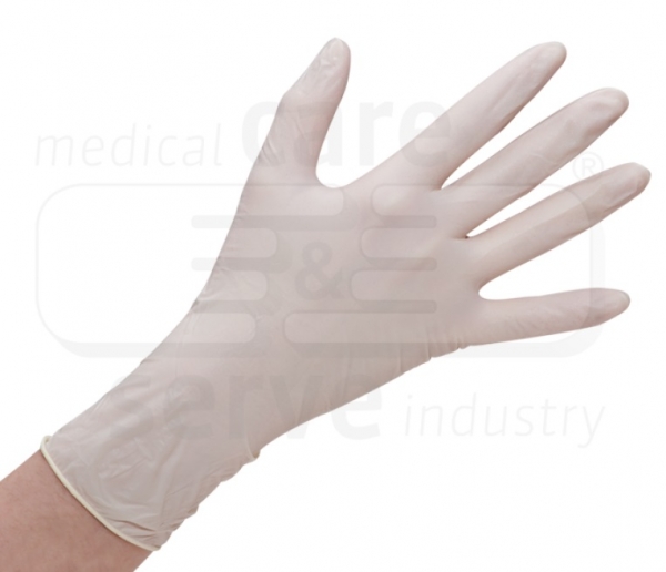 WIROS-care&serve-Hygiene, Einweg-Latex-Einmal-Handschuhe, Grip Plus, puderfrei, naturweiß, Pkg á 100 Stück, VE = 10 Pkg.
