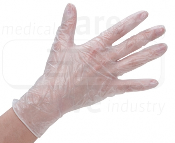 WIROS-care&serve-Hygiene, Einweg-Vinyl-Einmal-Handschuhe, gepudert, weiß, Pkg á 100 Stück, VE = 10 Pkg.