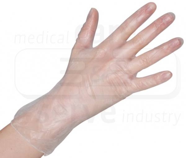 WIROS-care&serve-Hygiene, Einweg-Vinyl-Einmal-Handschuhe, gepudert, Premium plus, weiß, Pkg á 100 Stück, VE = 10 Pkg.