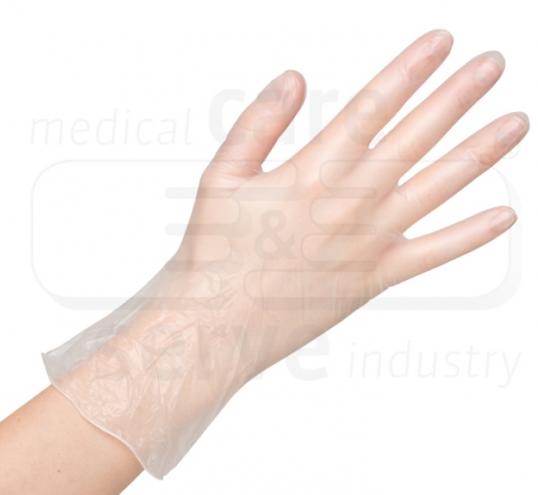 WIROS-care&serve-Hygiene, Hand-Schutz, Einweg-Vinyl Handschuhe, puderfrei, efficient, Spenderbox, Pkg á 100 Stück, VE = 10 Pkg, semi transparent, weiß