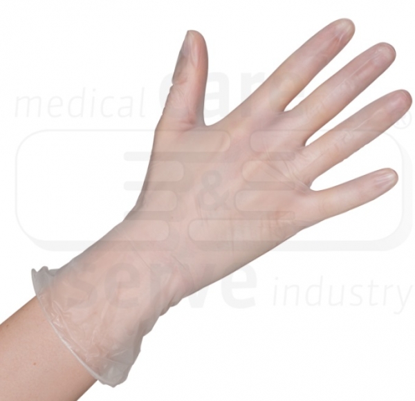 WIROS-care&serve-Hygiene, Einweg-Vinyl-Einmal-Handschuhe, puderfrei, weiß, Pkg á 100 Stück, VE = 10 Pkg.