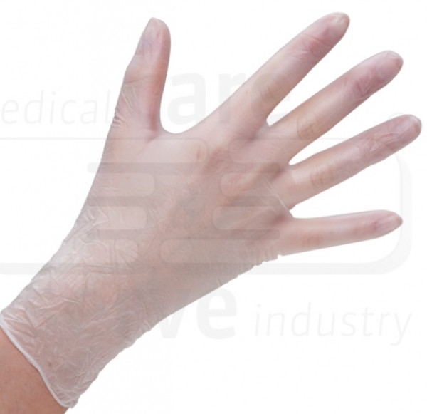WIROS-care&serve-Hygiene, Einweg-Vinyl-Einmal-Handschuhe, puderfrei, Premium plus, semi transparent, weiß, Pkg á 100 Stück, VE = 10 Pkg.