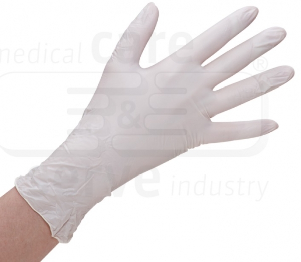WIROS-care&serve-Hygiene, Einweg-Vinyl-Einmal-Handschuhe, puderfrei, stretch plus, creme, Pkg á 100 Stück, VE = 10 Pkg.