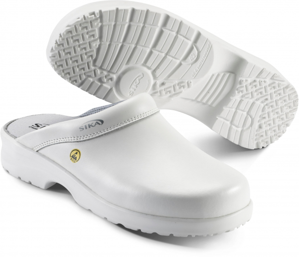 SIKA-Withe-Line, Footwear, OB ESD, FUSION-Arbeits-Berufs-Clogs, offene Ferse, weiss