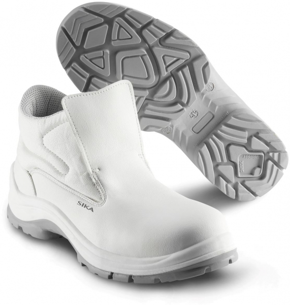 SIKA-White-Line, Arbeits-Berufs-Sicherheits-Slipper, Easy Mid, S2, wei