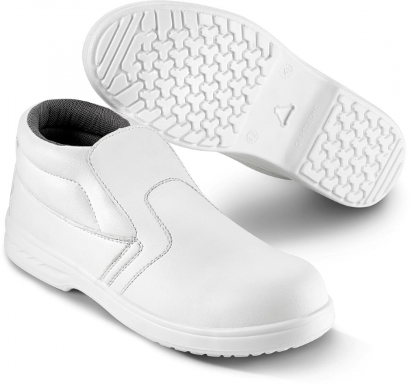 SIKA-White-Line, Arbeits-Berufs-Sicherheits-Slipper, hoch, wei