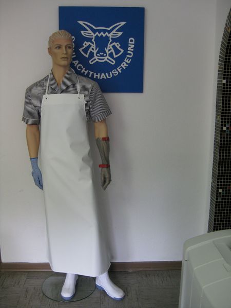 SCHLACHTHAUSFREUND-Kleidung-Reinigung, Nsse-Schutz-Cleaning, Primus-Gummi-Schrze, 1298, Kante genht, wei, VE = 5