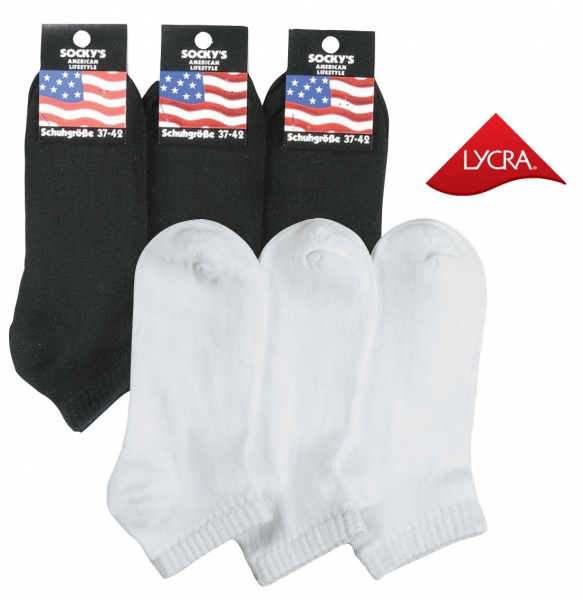 WOWERAT-Jobwear, Sneakers-Kurzsocken, Pkg.  3 Paar, schwarz