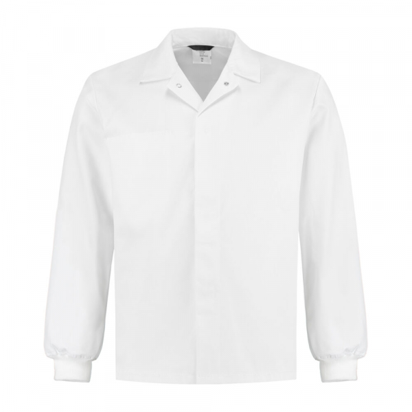 Hygiene Bundjacke Polyester/Baumwolle mit Strickbündchen, 240g/m², weiß