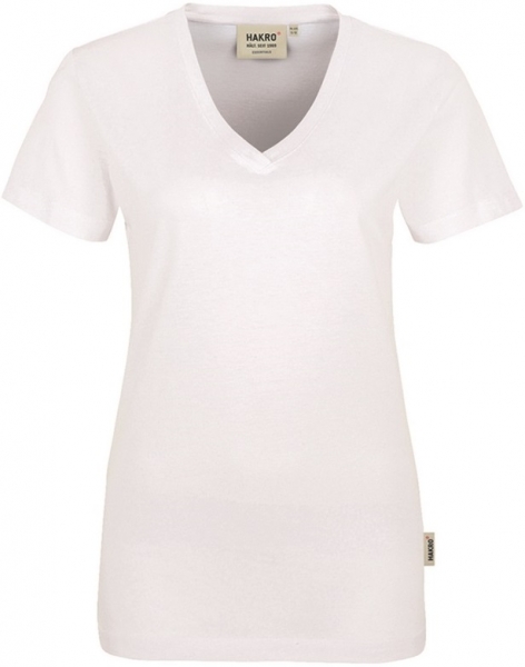HAKRO-Jobwear, Damen-T-Shirt, Arbeitsshirt, V-Ausschnitt Classic, wei