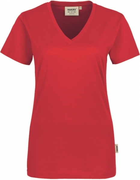 HAKRO-Jobwear, Damen-T-Shirt, Arbeitsshirt, V-Ausschnitt Classic, rot