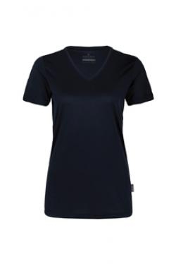 HAKRO-Jobwear, Damen-T-Shirt, Arbeitsshirt, V-Ausschnitt Coolmax, schwarz