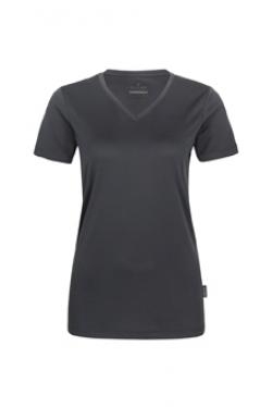 HAKRO-Jobwear, Damen-T-Shirt, Arbeitsshirt, V-Ausschnitt Coolmax, anthrazit