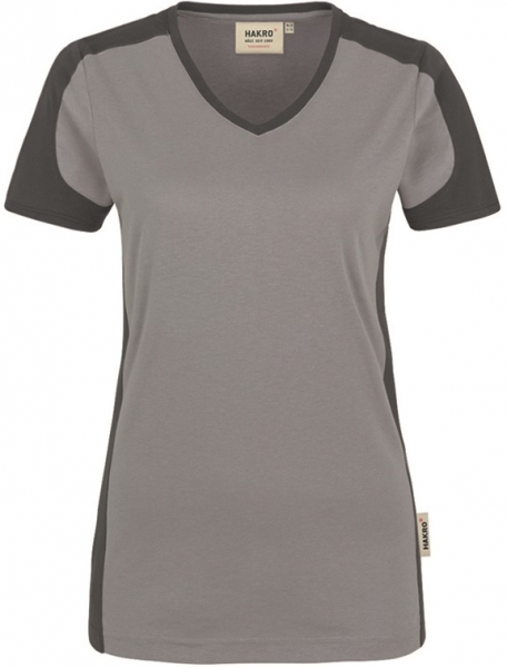 HAKRO-Jobwear, Damen-V-Shirt-Contrast, Arbeitsshirt, Performance, titan