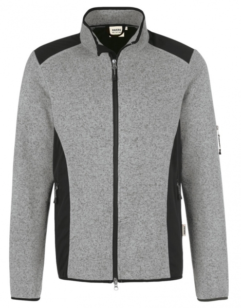 HAKRO-Strickfleecejacke, Dawson, grau meliert