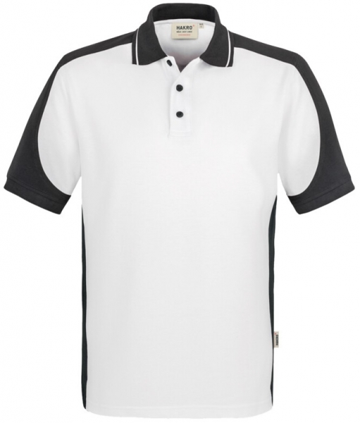 HAKRO-Jobwear, Poloshirt-Contrast, Arbeitsshirt, Performance, wei
