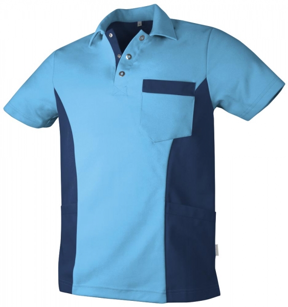 Teamdress-Jobwear-Service, Herren-Polo-Kasack, Arbeits-Berufs-Kasack, Brusttasche, azur/marine