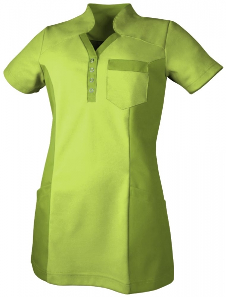 Teamdress-Jobwear-Service, Damen-Polo-Kasack, Arbeits-Berufs-Kasack, runder Kragen, kiwigrn