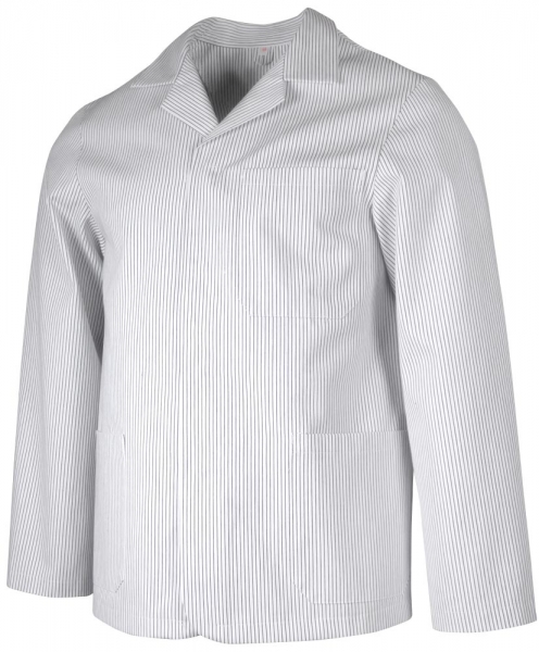 Teamdress-Jobwear, Food-HACCP-Schlachterjacke, Arbeits-Berufs-Jacke, schwarz feingestreift