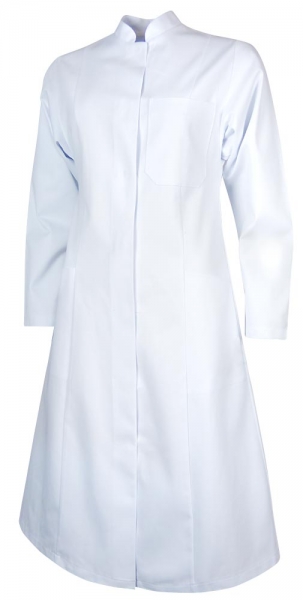 Teamdress-Jobwear-Service, Damen-Arbeits-Mantel, Berufsmantel, Kittel, Arztkittel, 1/1 Arm, Stehkragen, wei