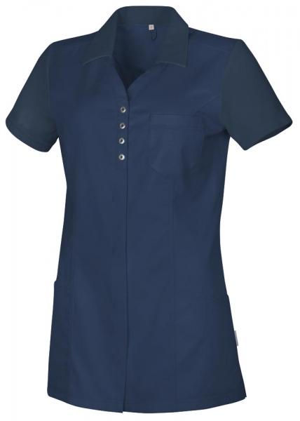 Teamdress-Jobwear-Service, Damenkasack uni mit Piqu, Arbeits-Berufs-Kasack, marine