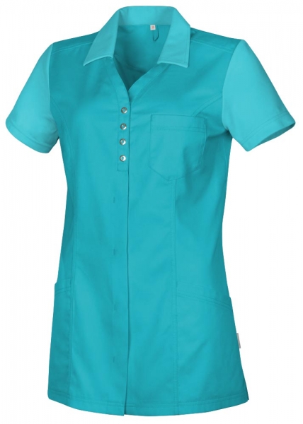 Teamdress-Jobwear-Service, Damenkasack uni mit Piqu, Arbeits-Berufs-Kasack, trkis