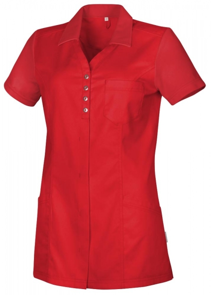 Teamdress-Jobwear-Service, Damenkasack uni mit Piqu, Arbeits-Berufs-Kasack, rot