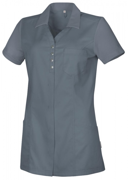 Teamdress-Jobwear-Service, Damenkasack uni mit Piqu, Arbeits-Berufs-Kasack, dunkelgrau