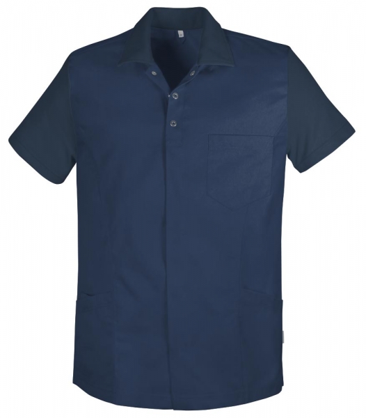 Teamdress-Jobwear-Service, Herrenkasack uni mit Piqu, Arbeits-Berufs-Kasack, marine