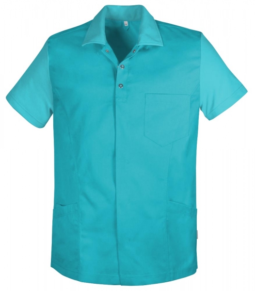 Teamdress-Jobwear-Service, Herrenkasack uni mit Piqu, Arbeits-Berufs-Kasack, trkis