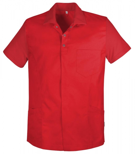 Teamdress-Jobwear-Service, Herrenkasack uni mit Piqu, Arbeits-Berufs-Kasack, rot