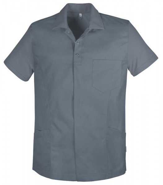 Teamdress-Jobwear-Service, Herrenkasack uni mit Piqu, Arbeits-Berufs-Kasack, dunkelgrau