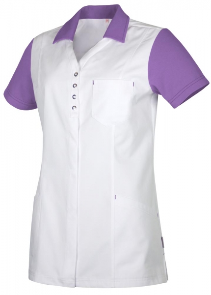 Teamdress-Jobwear-Service, Damenkasack mit Piqu, Arbeits-Berufs-Kasack, wei/flieder