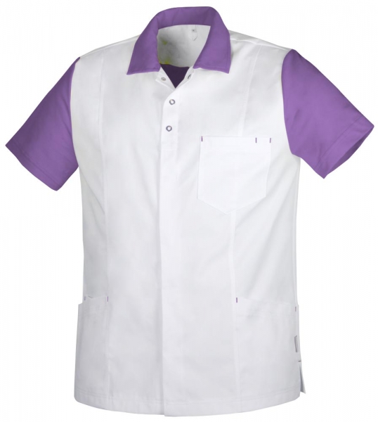 Teamdress-Jobwear-Service, Herrenkasack mit Piqu, Arbeits-Berufs-Kasack, wei/flieder