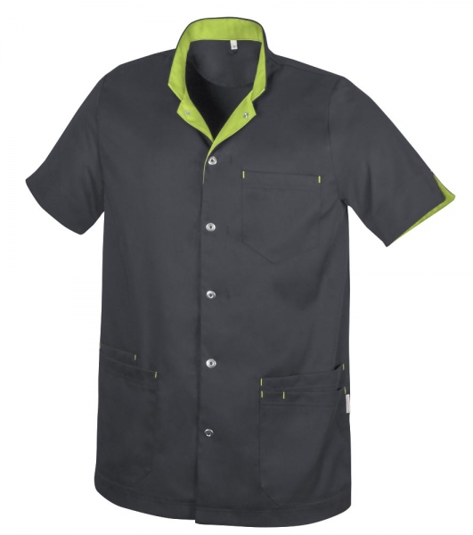 Teamdress-Jobwear-Service, Herrenkasack, Tencel, Arbeits-Berufs-Kasack, anthrazit/anisgrn