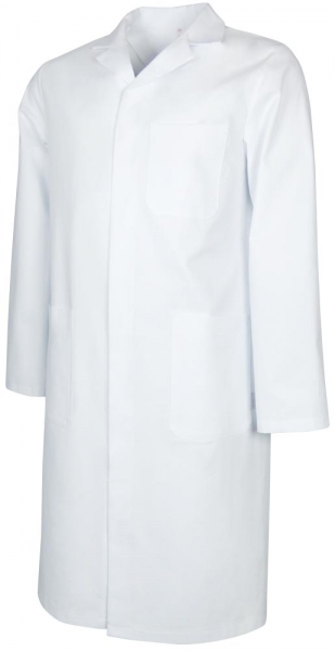 Teamdress-Jobwear-Service, Herren-Arbeits-Mantel, Berufsmantel, Labor-Kittel, Reverskragen, wei