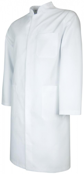 Teamdress-Jobwear-Service, Herren-Arbeits-Mantel, Berufsmantel, Arzt-Kittel, Stehkragen, wei