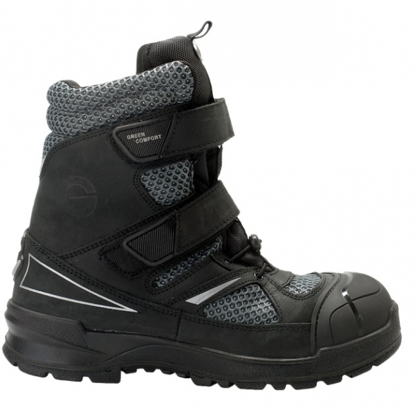 SANITA-Footwear, Arbeits-Sicherheits-Stiefel mit Klett, Windstone, S3, schwarz/grau