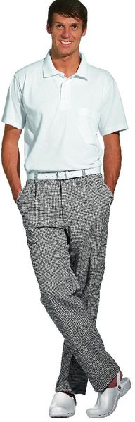 LEIBER-Jobwear, Koch-Bäcker-Hose, Damen und Herren, ca. 260g/m², blau/weiß Hahnentritt
