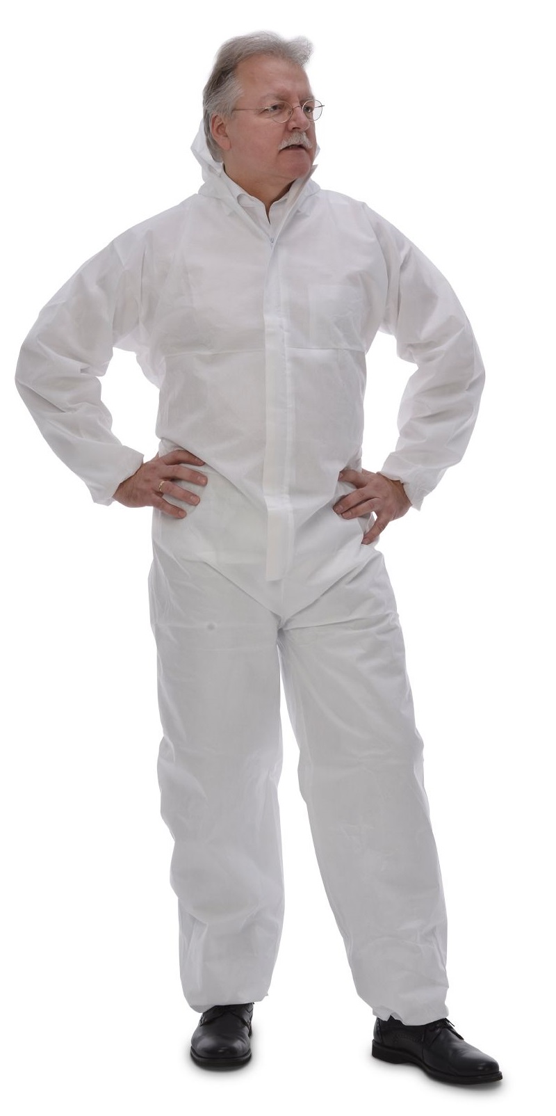 ZVG-zetDress-Hygiene, Einweg-Overall, Schutzanzug, Einmal-Schutzoverall, Tritex Pro weiß, VE = 25 Stück