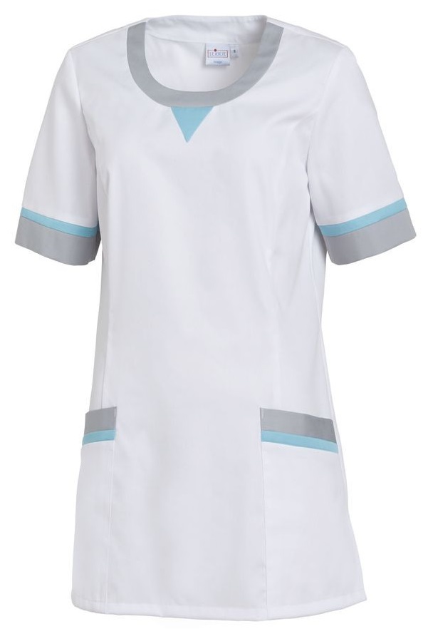 LEIBER-Jobwear, Damen-Schlupfjacke, Arbeits-Berufs-Jacke, weiss/ozeanblau